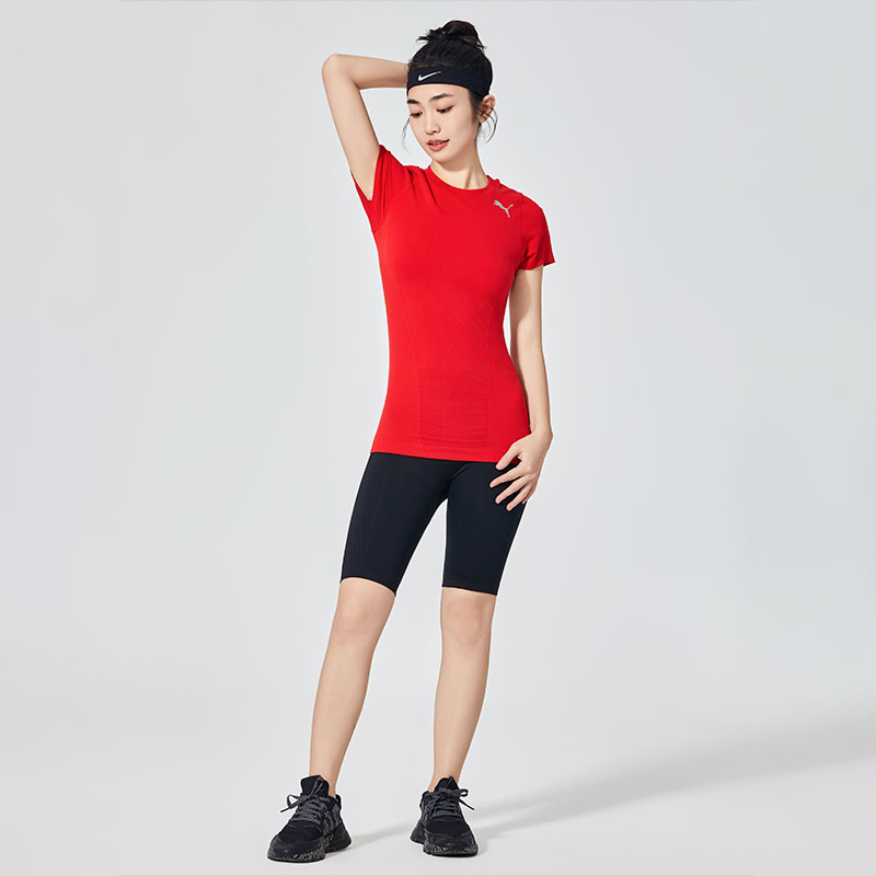 Short de sport classique noir sans couture pour femmes