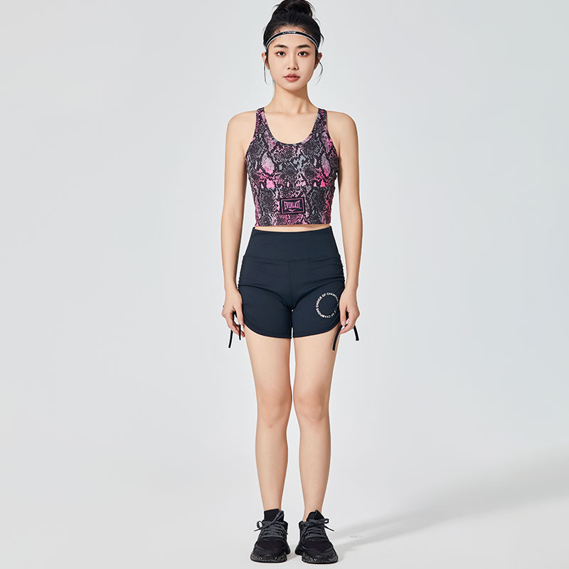 Short de sport femme avec bretelles sur les côtés