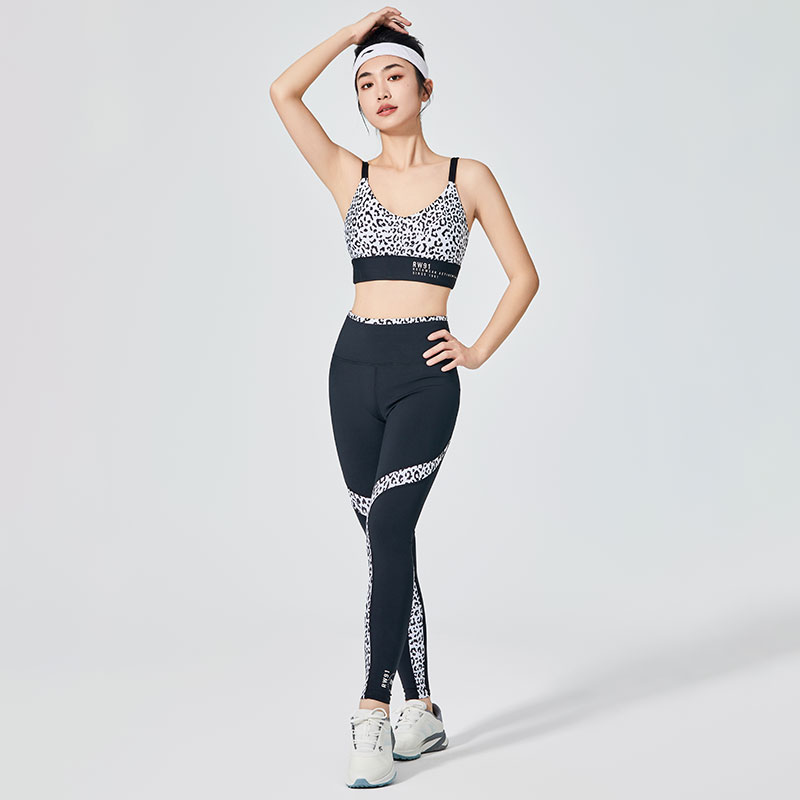 Leggings de sport imprimés léopard blancs pour femmes